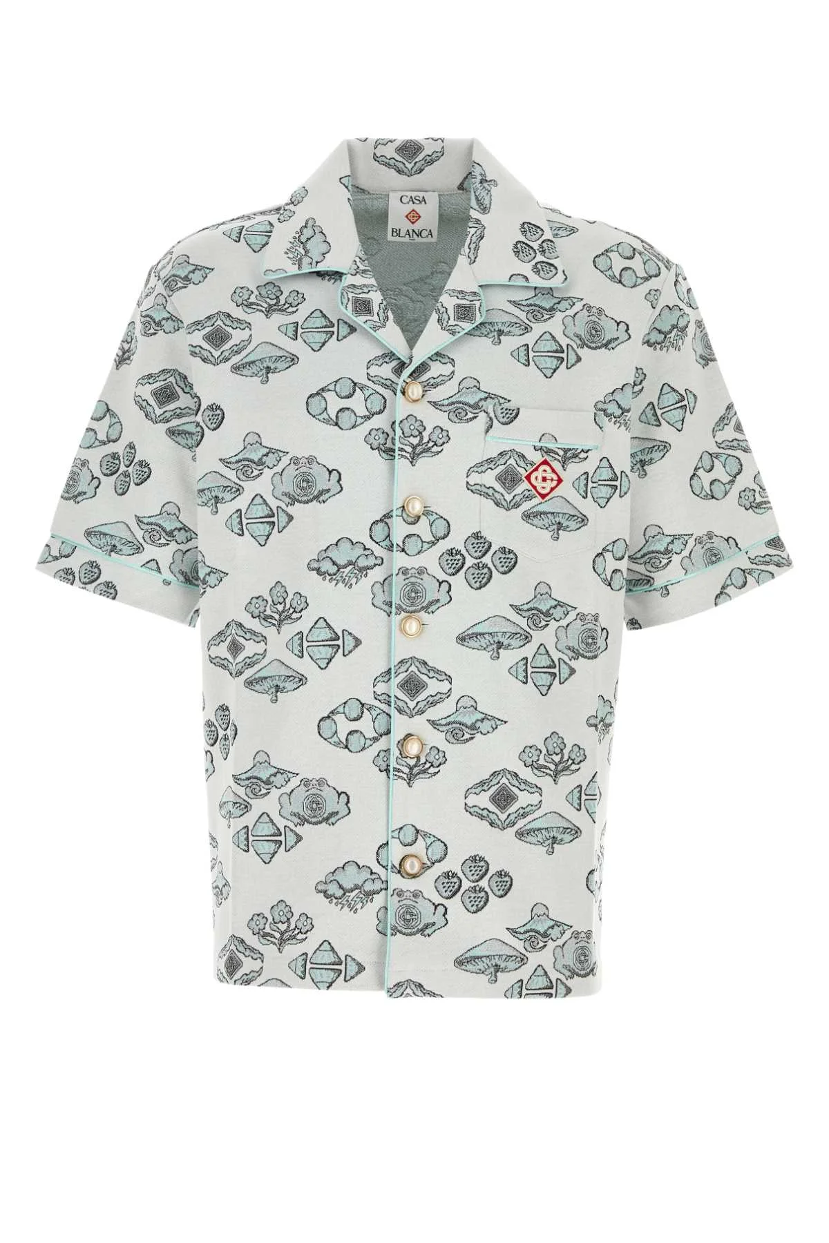 Casablanca Men Embroidered Stretch Jacquard Shirt - 1