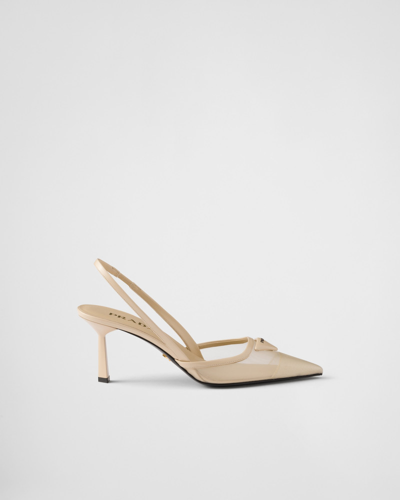 Prada Mesh fabric slingback pumps outlook