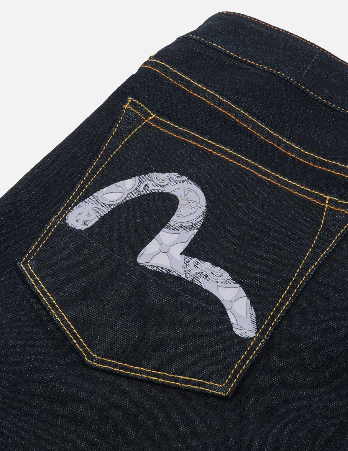Seagull with Kamon Print Pockets Carrot Fit Jeans #2017 - 8