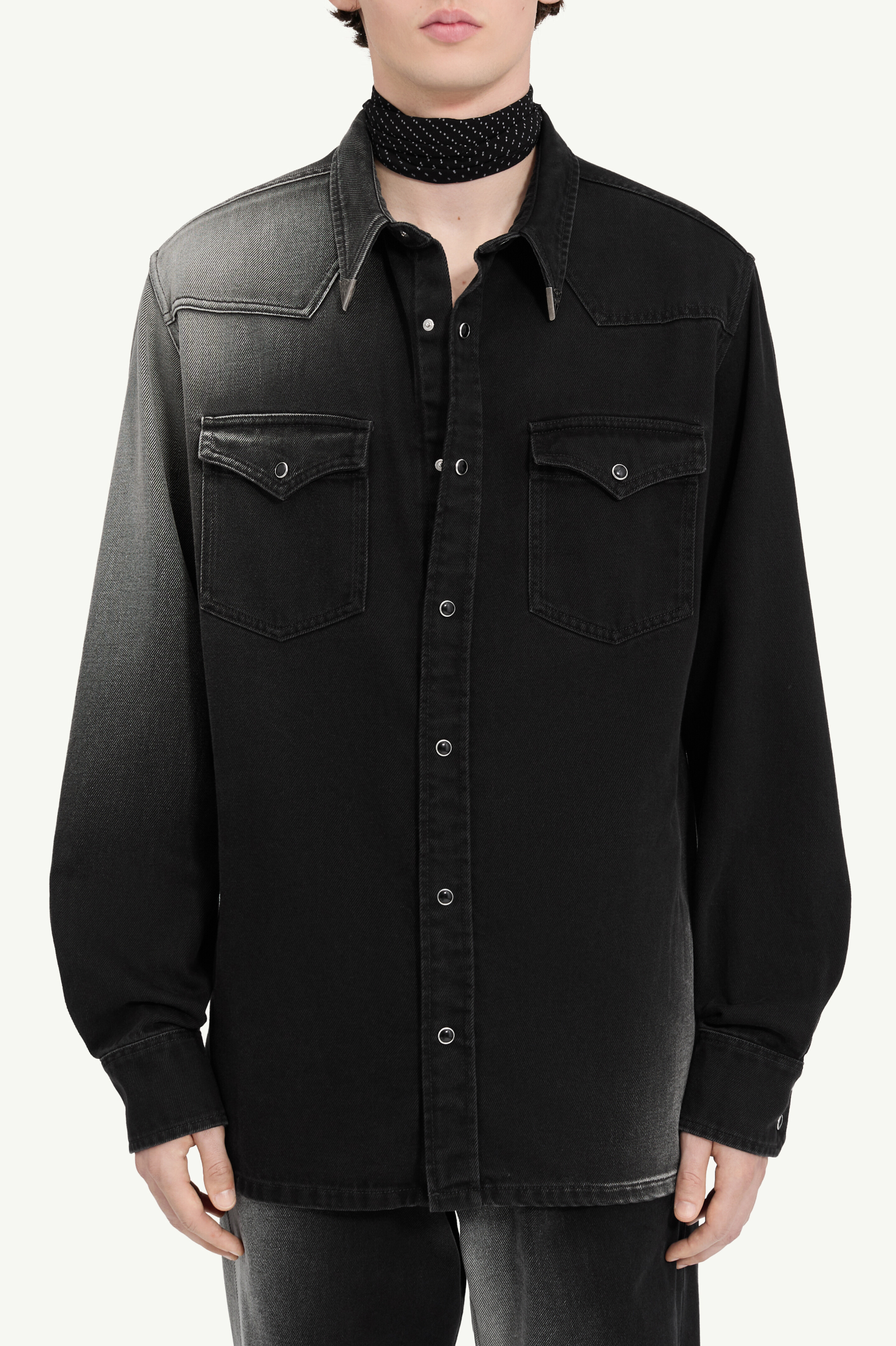 Black denim shirt - 5