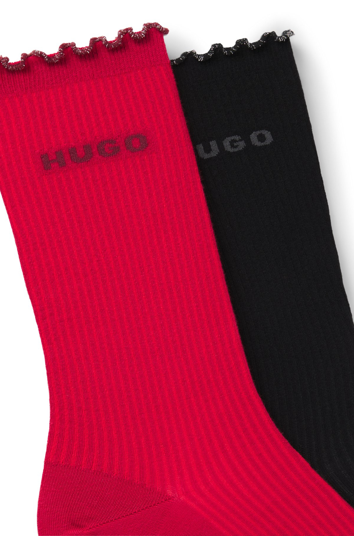 TWO-PACK OF REGULAR-LENGTH SOCKS WITH LETTUCE CUFF - 2