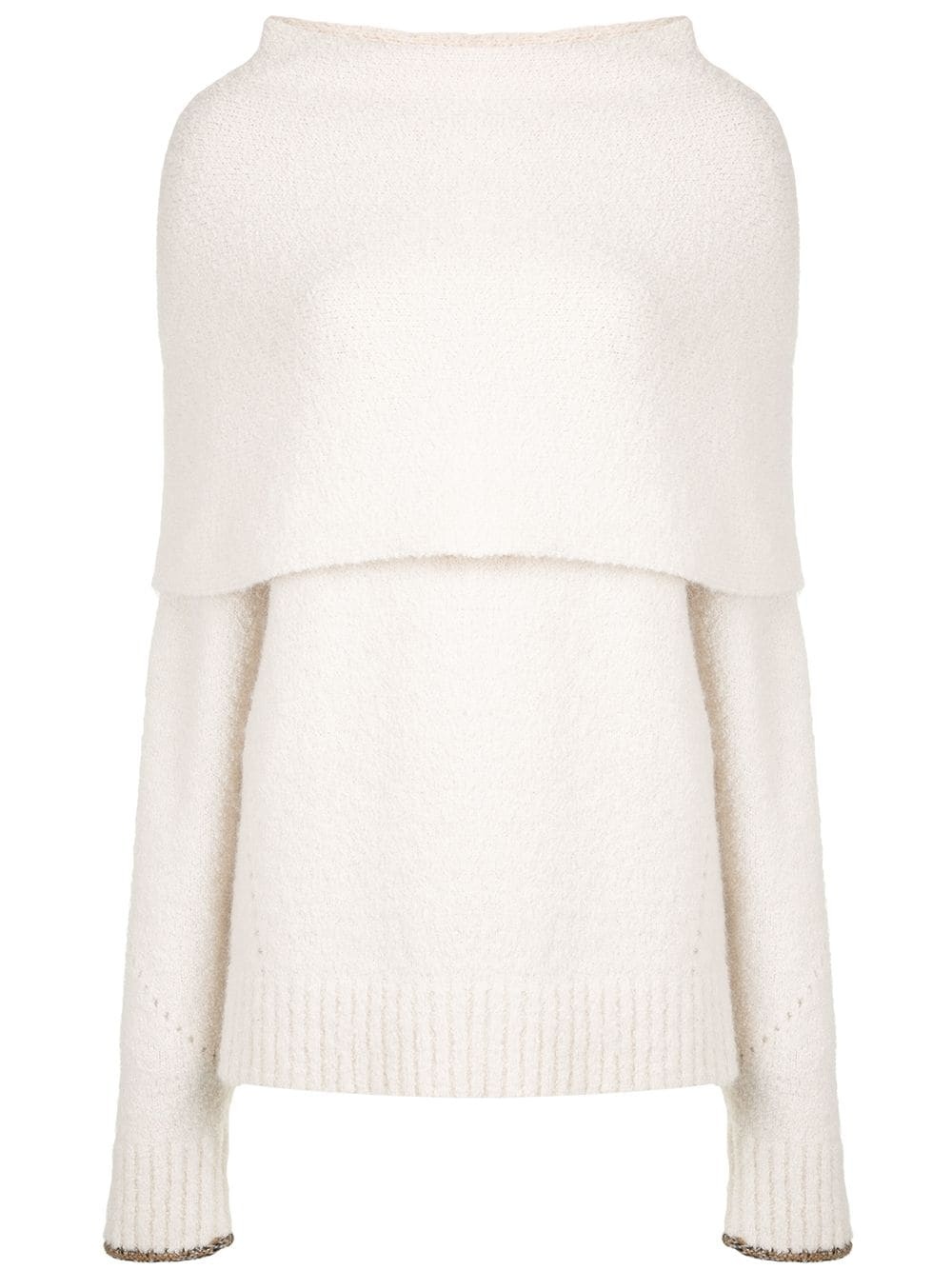 textured foldover knit jumper - 1