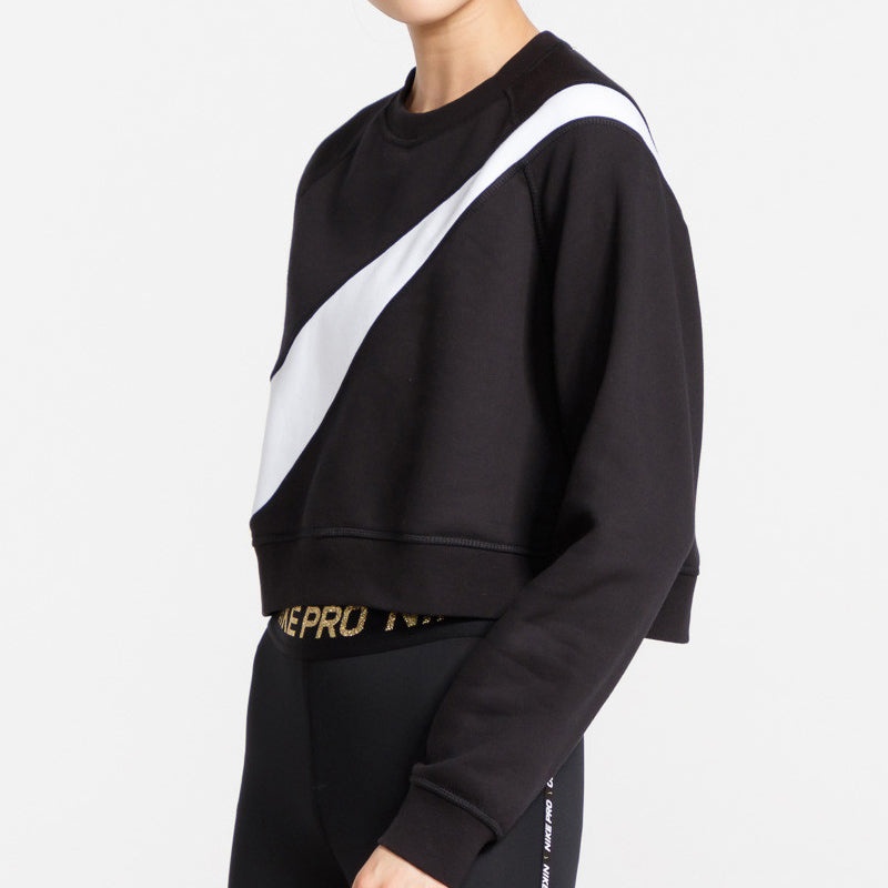 (WMNS) Nike Sportswear Swoosh Large Round Neck Black BV3934-011 - 5