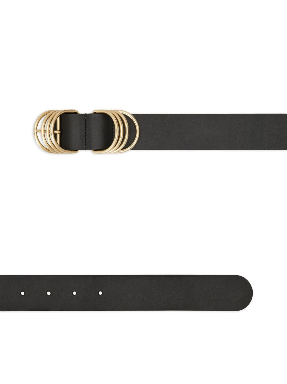 ringed leather belt - 2