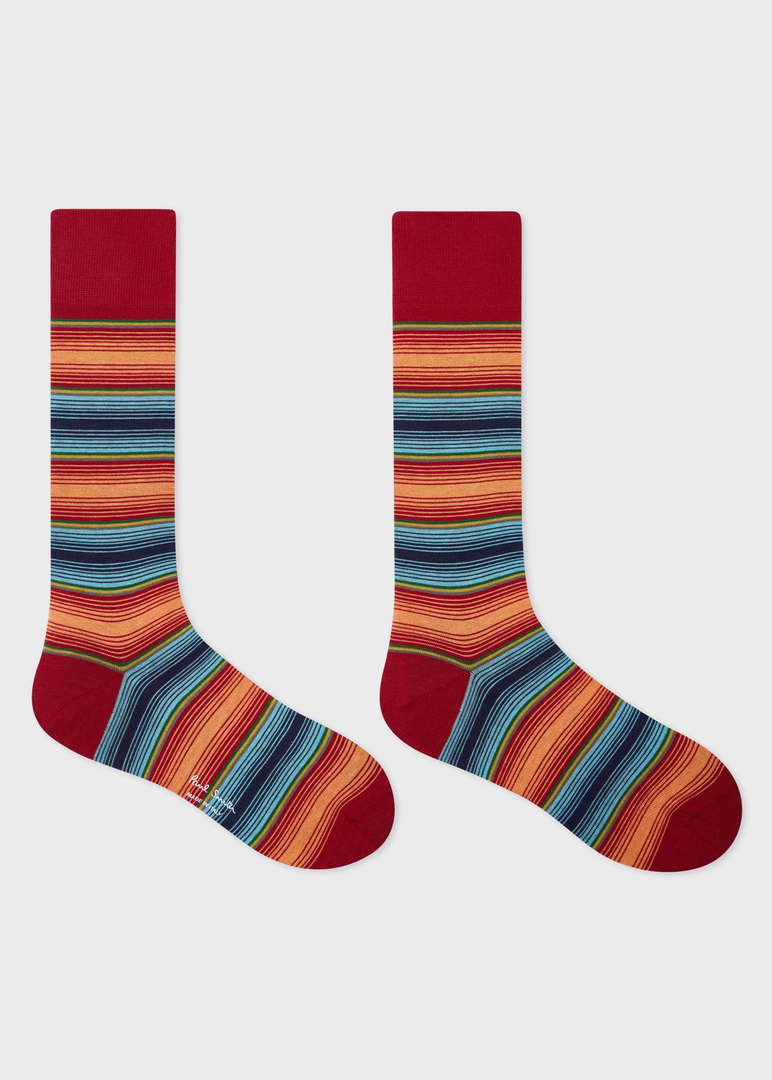 Red Ombre Stripe Socks - 3