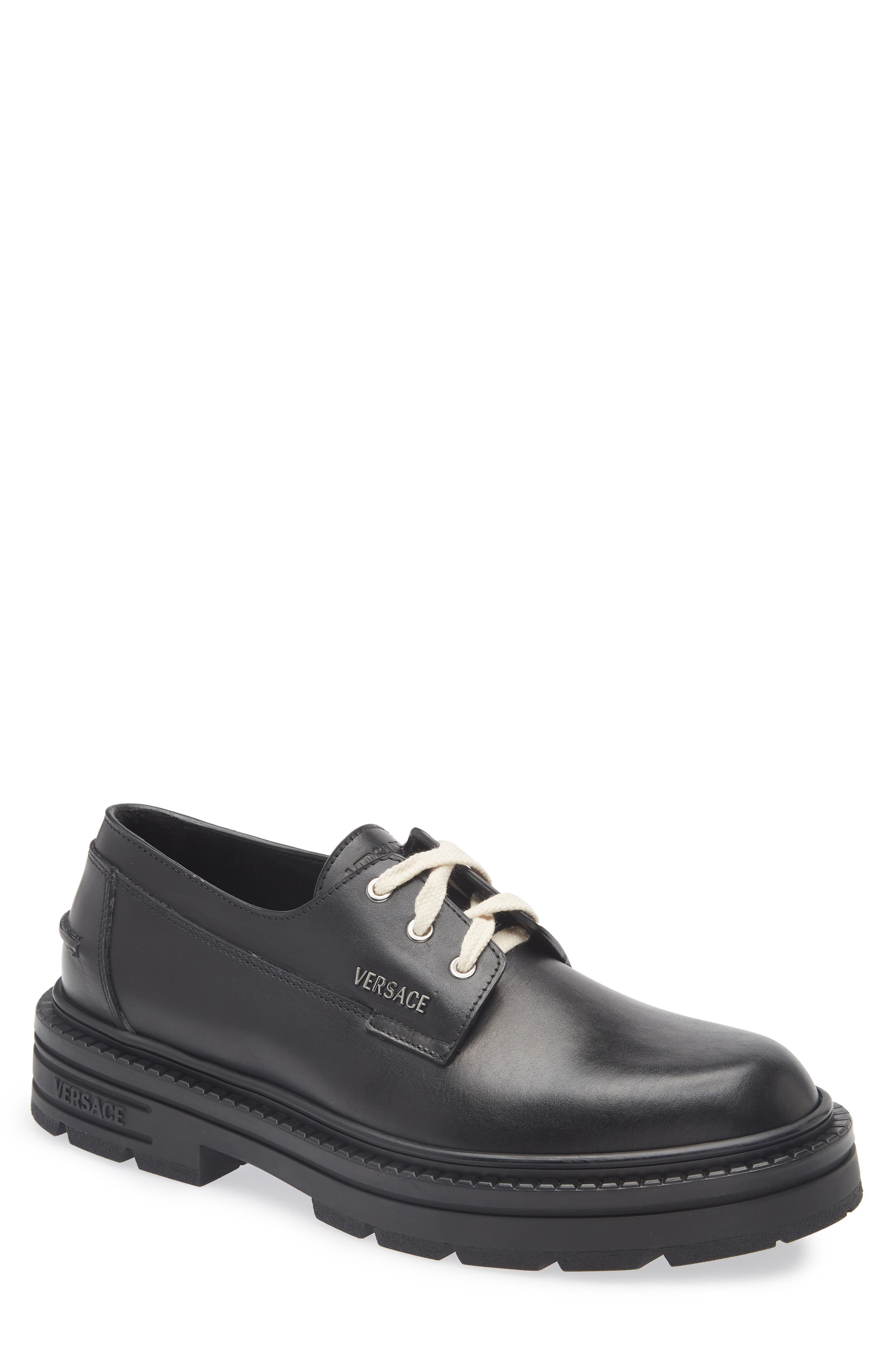Versace Adriano Derby in Black-Ruthenium at Nordstrom - 1