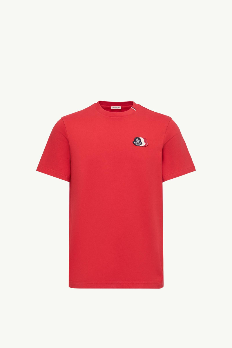 Embroidered Tricolor Logo Cotton T-Shirt 1