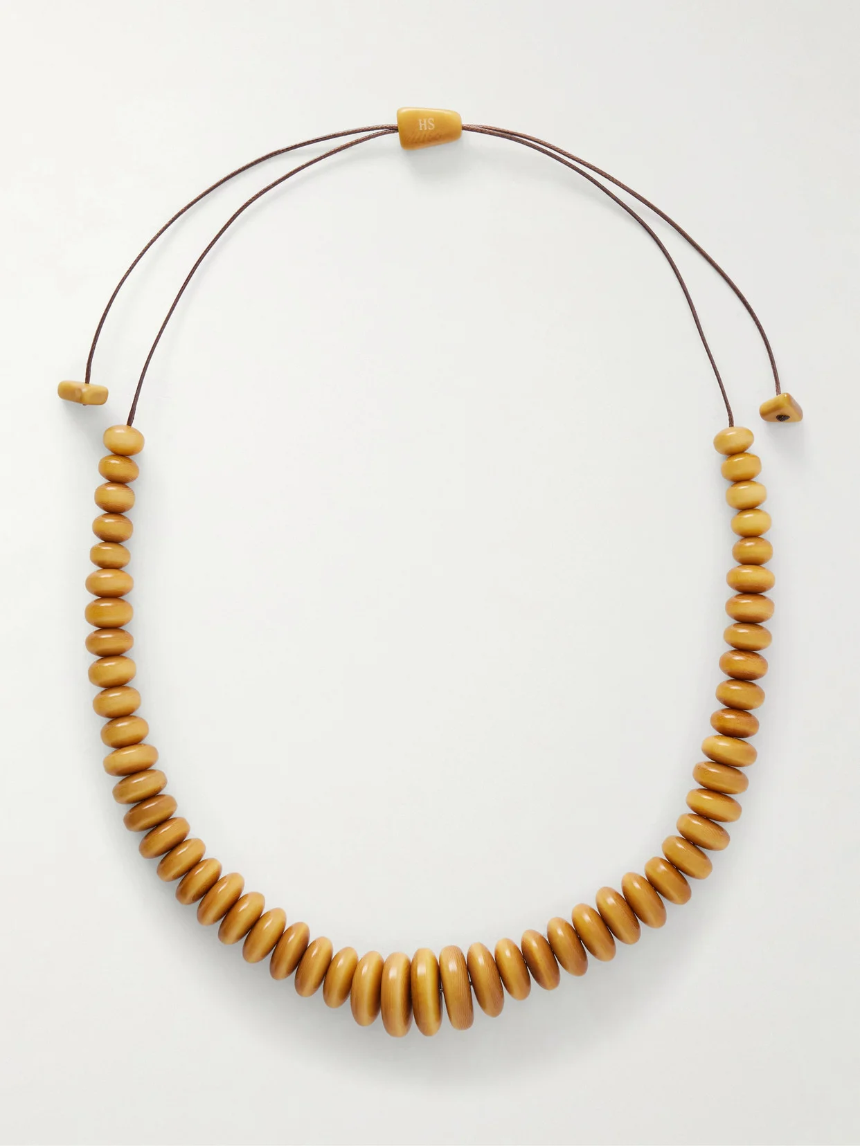 The Loop Beaded Tagua And Leather Necklace - 1