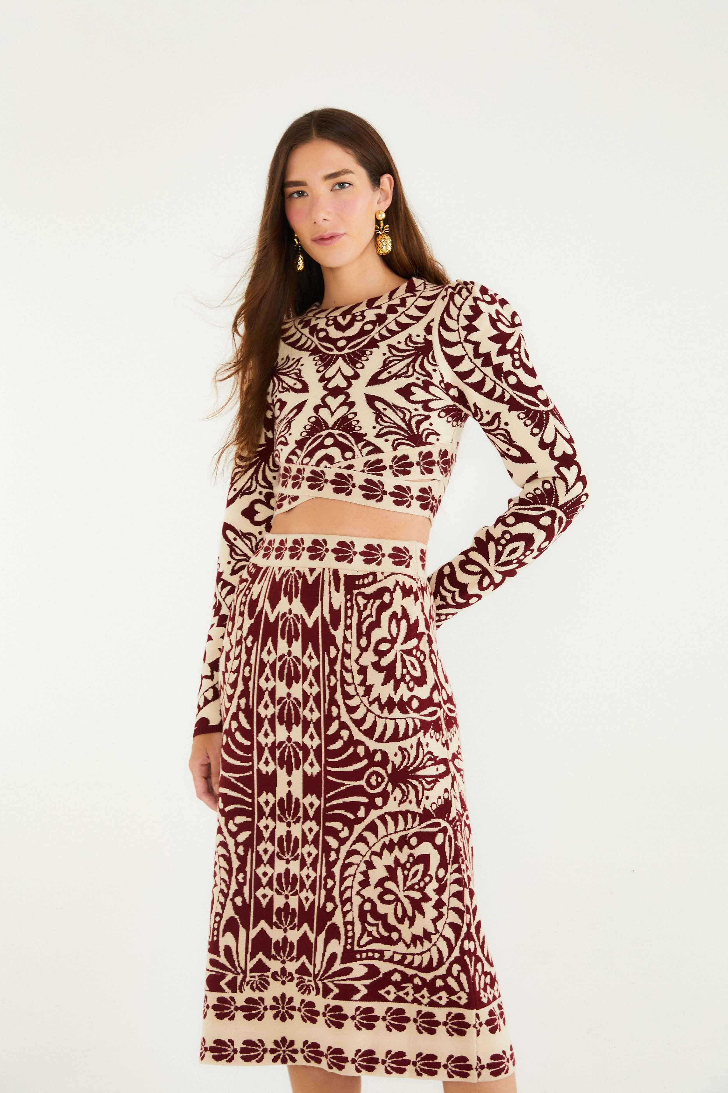 Pineapple Love Knit Midi Skirt - 3