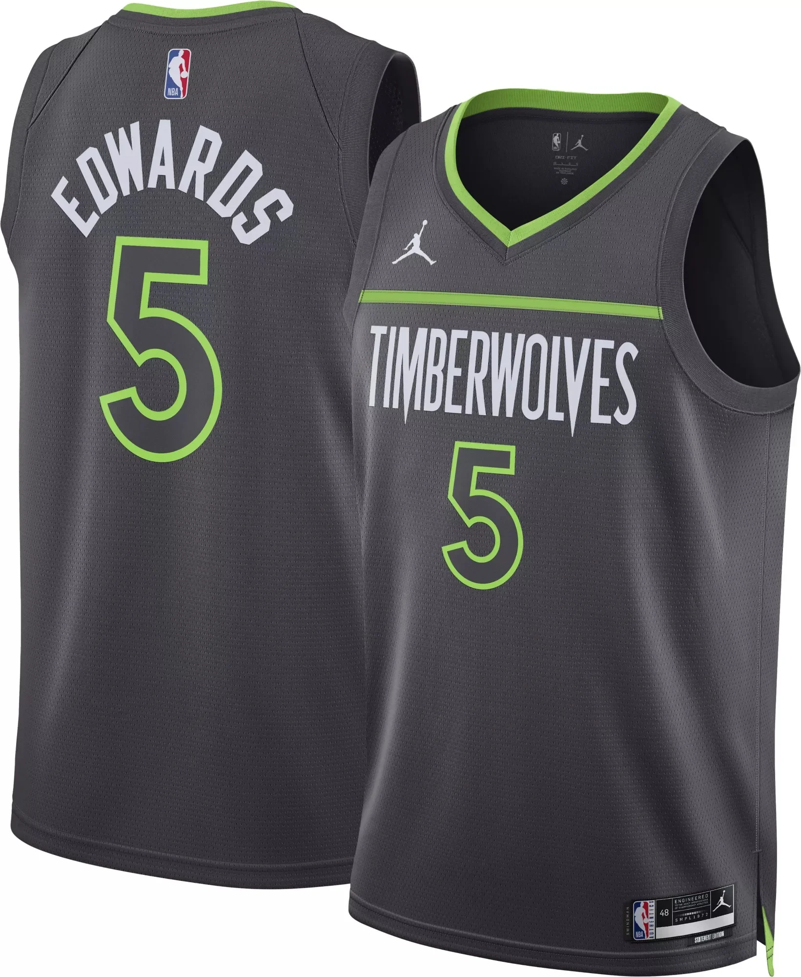 Jordan Adult Minnesota Timberwolves Anthony Edwards #5 Statement Jersey - 1
