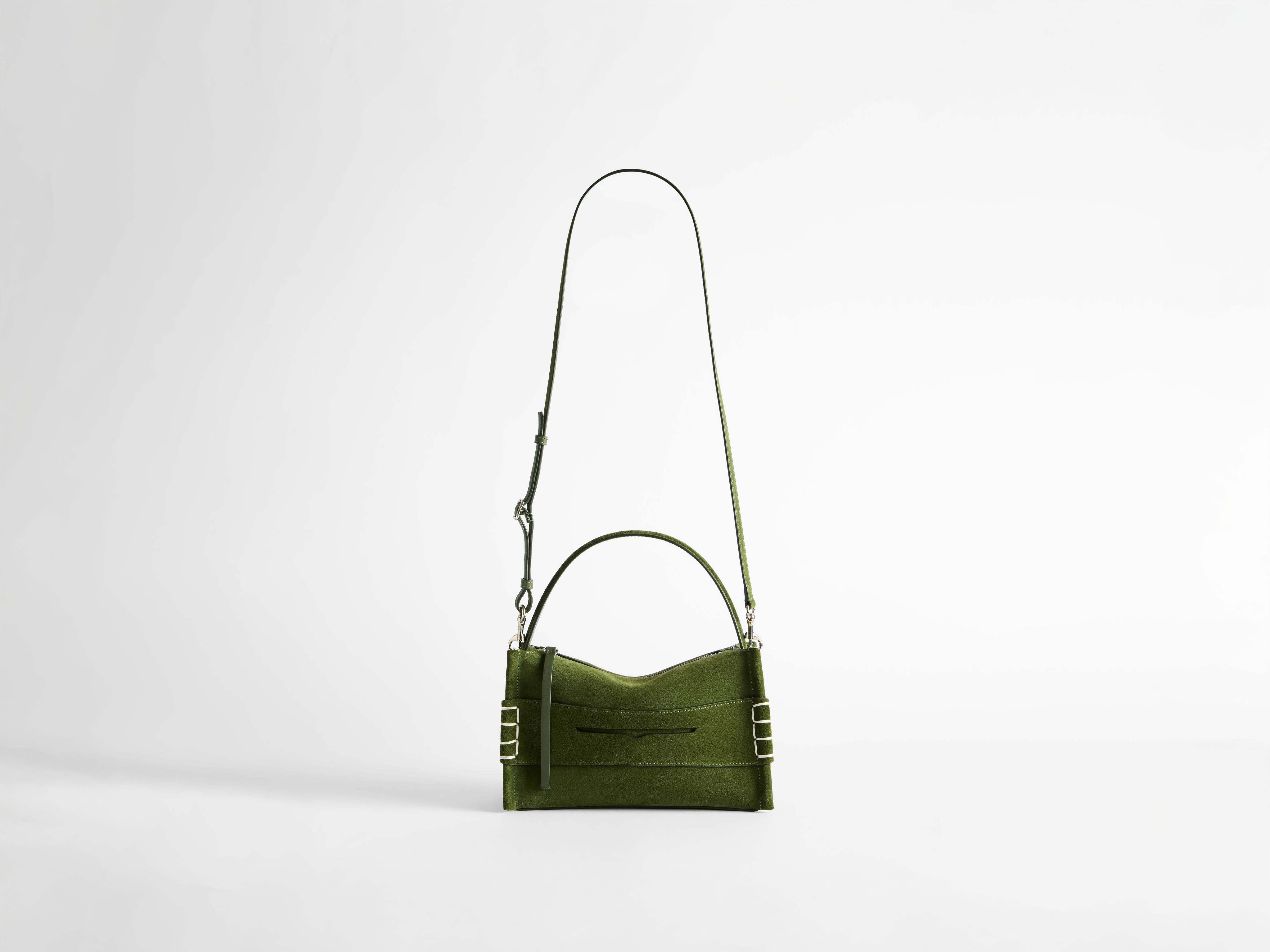 SMALL LOAFER BAG IN KHAKI SUEDE - 7