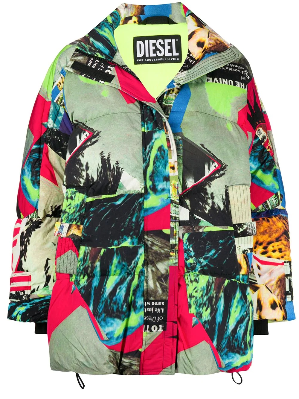 printed oversized parka - 1