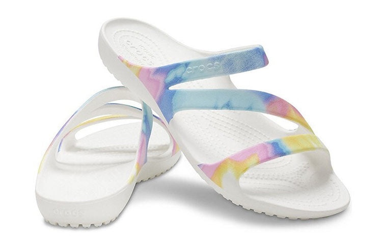 (WMNS) Crocs Swiftwater Crocs Casual Multi-Color Tie Dye Sandals 'White' 206894-928 - 4