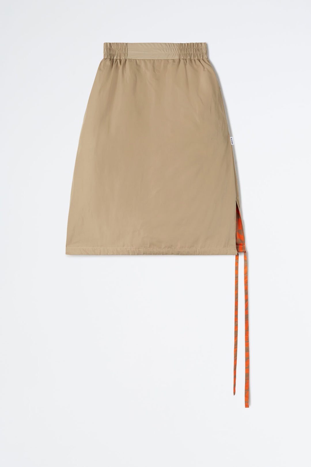 REVERSIBLE ORANGE & BEIGE LOGO ELASTIC SKIRT - 4