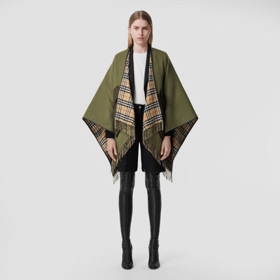 Burberry Reversible Vintage Check Wool Cashmere Cape outlook