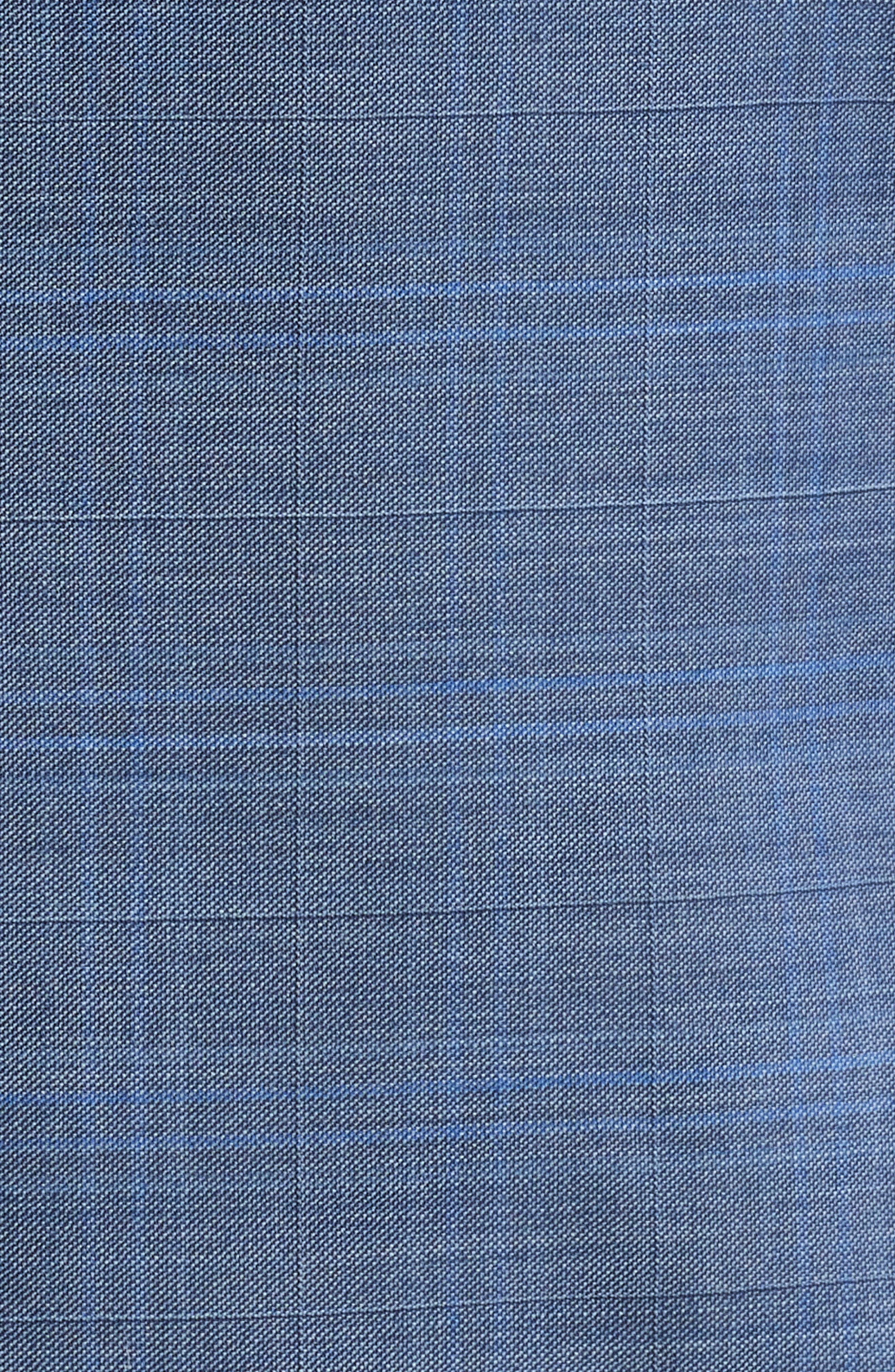 Emporio Armani Blue Check Wool Suit in Solid Medium Blue at Nordstrom - 7