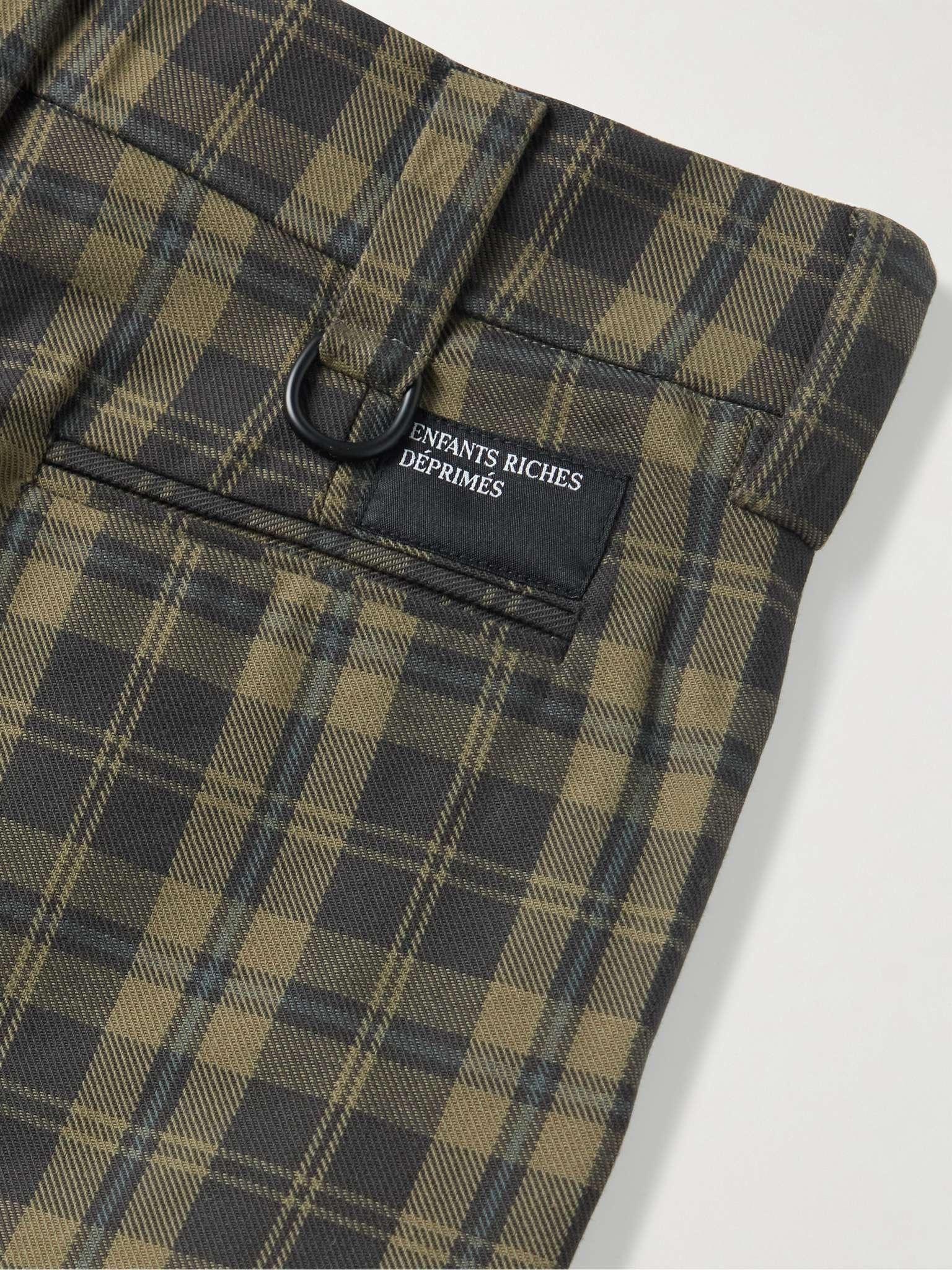 Straight-Leg Checked Cotton-Twill Trousers - 5