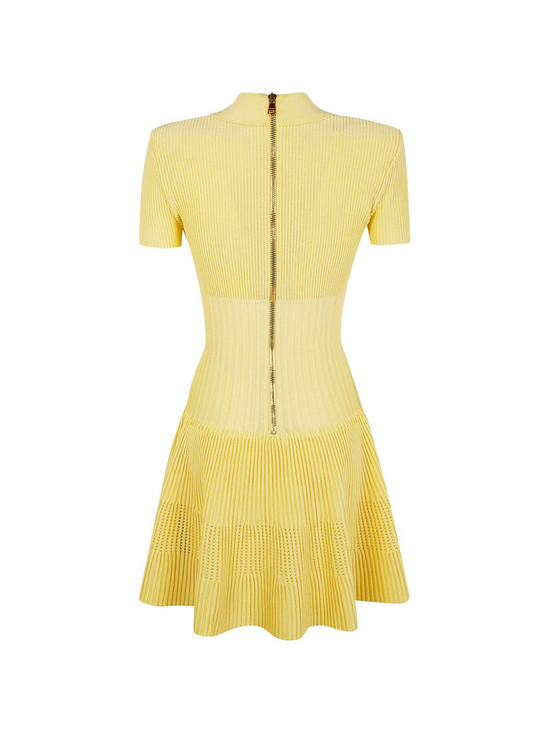 Balmain lion-button ribbed dress outlook