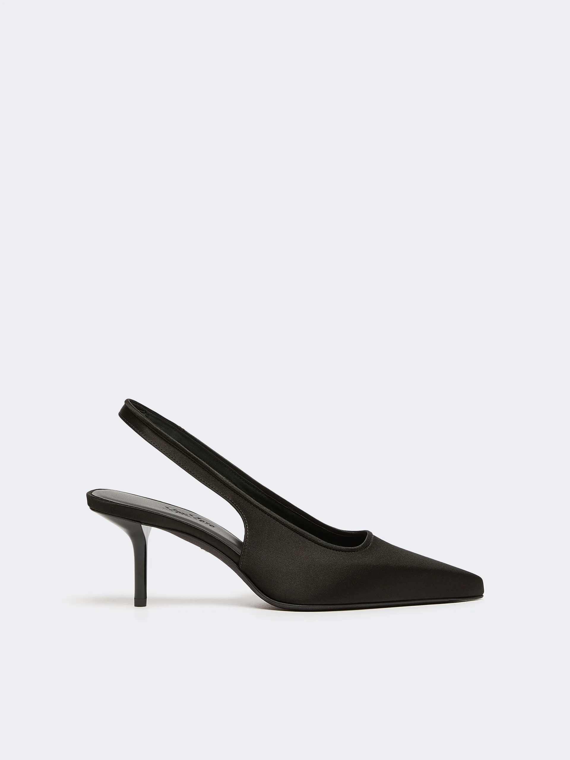 AIRONE Viscose and silk satin slingbacks - BLACK - 1