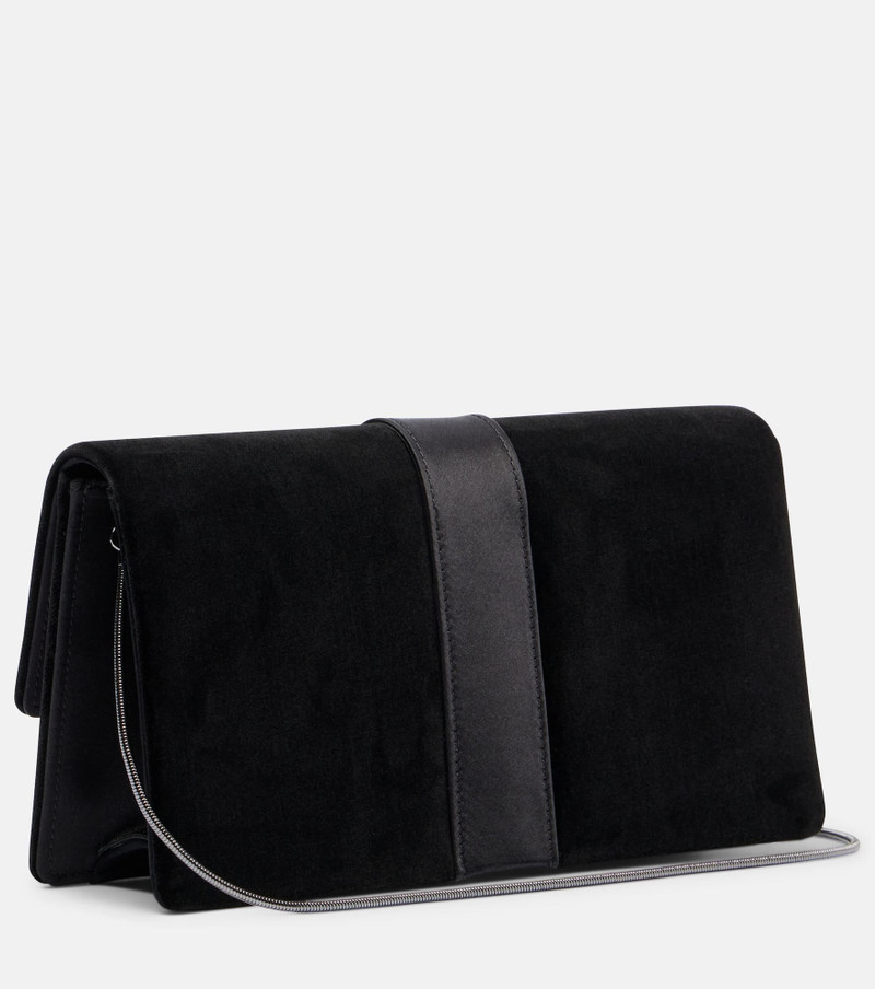 Manolo Blahnik Capri embellished velvet clutch outlook