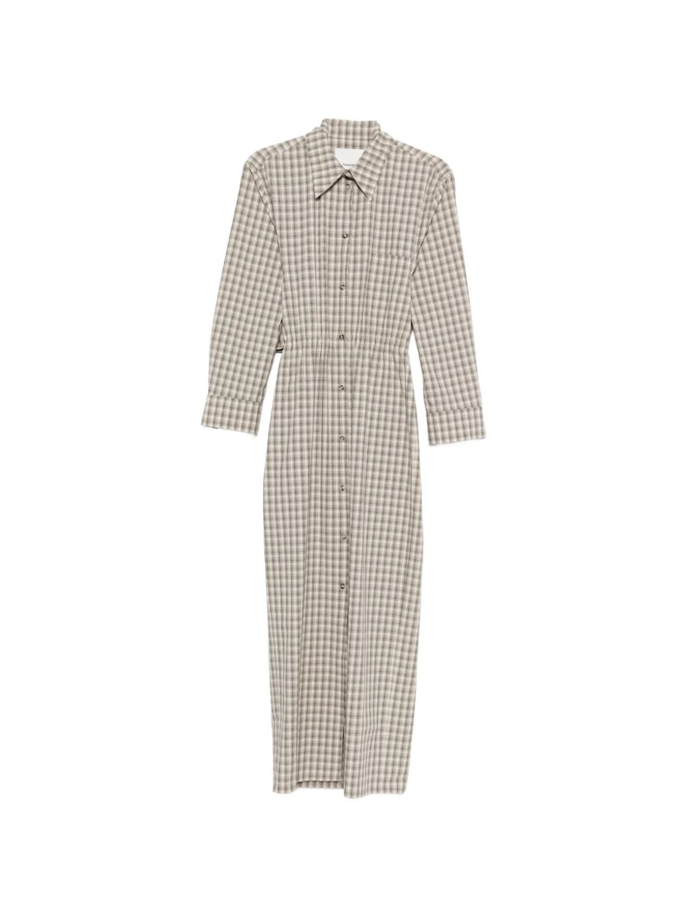 plaid cutout maxi shirt dress - 1