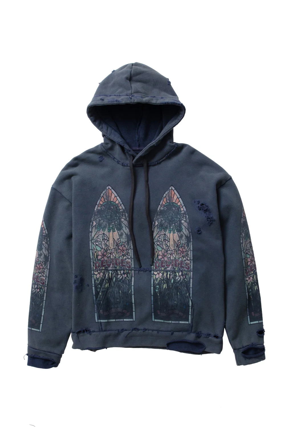FADED HOODED PULLOVER - 1