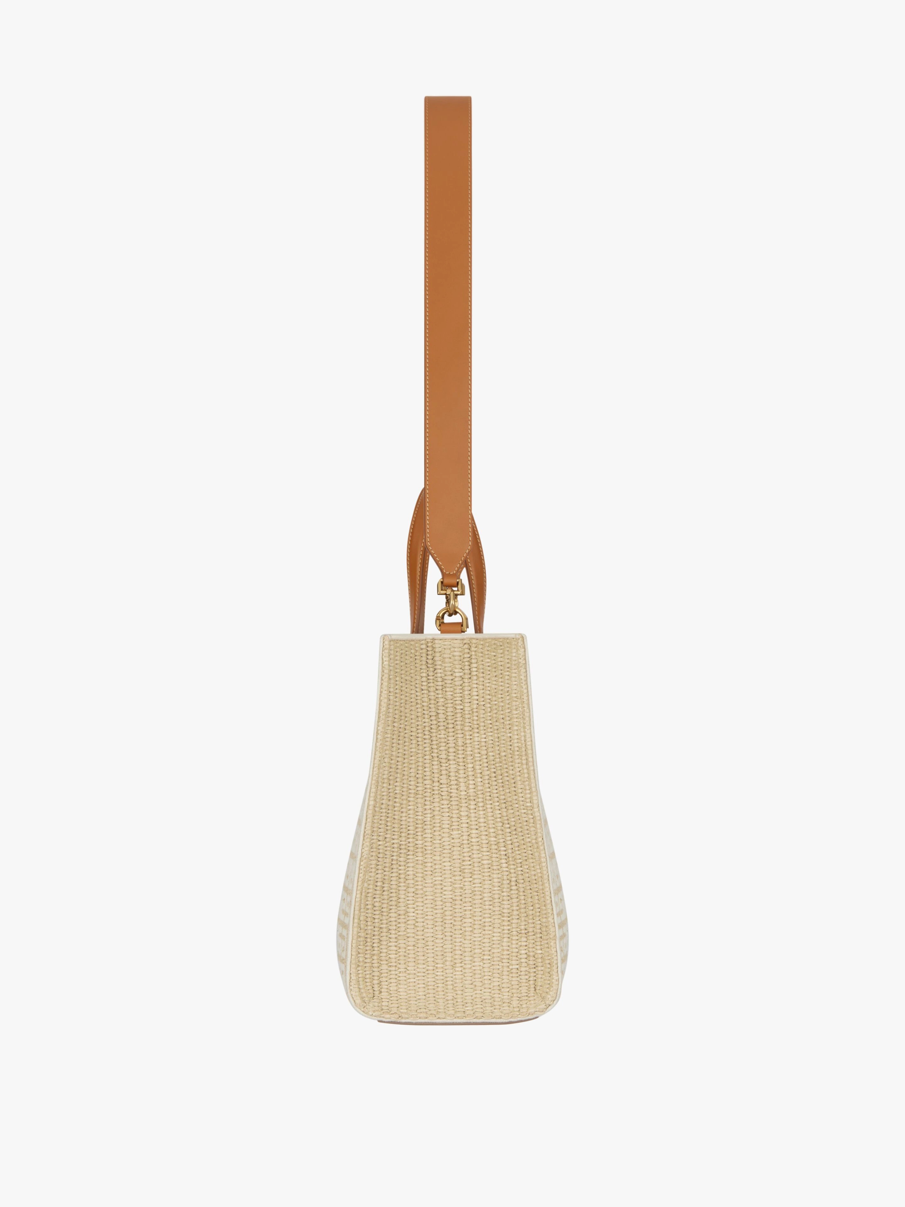 MEDIUM G TOTE SHOPPING BAG IN 4G EMBROIDERED RAFFIA - 3