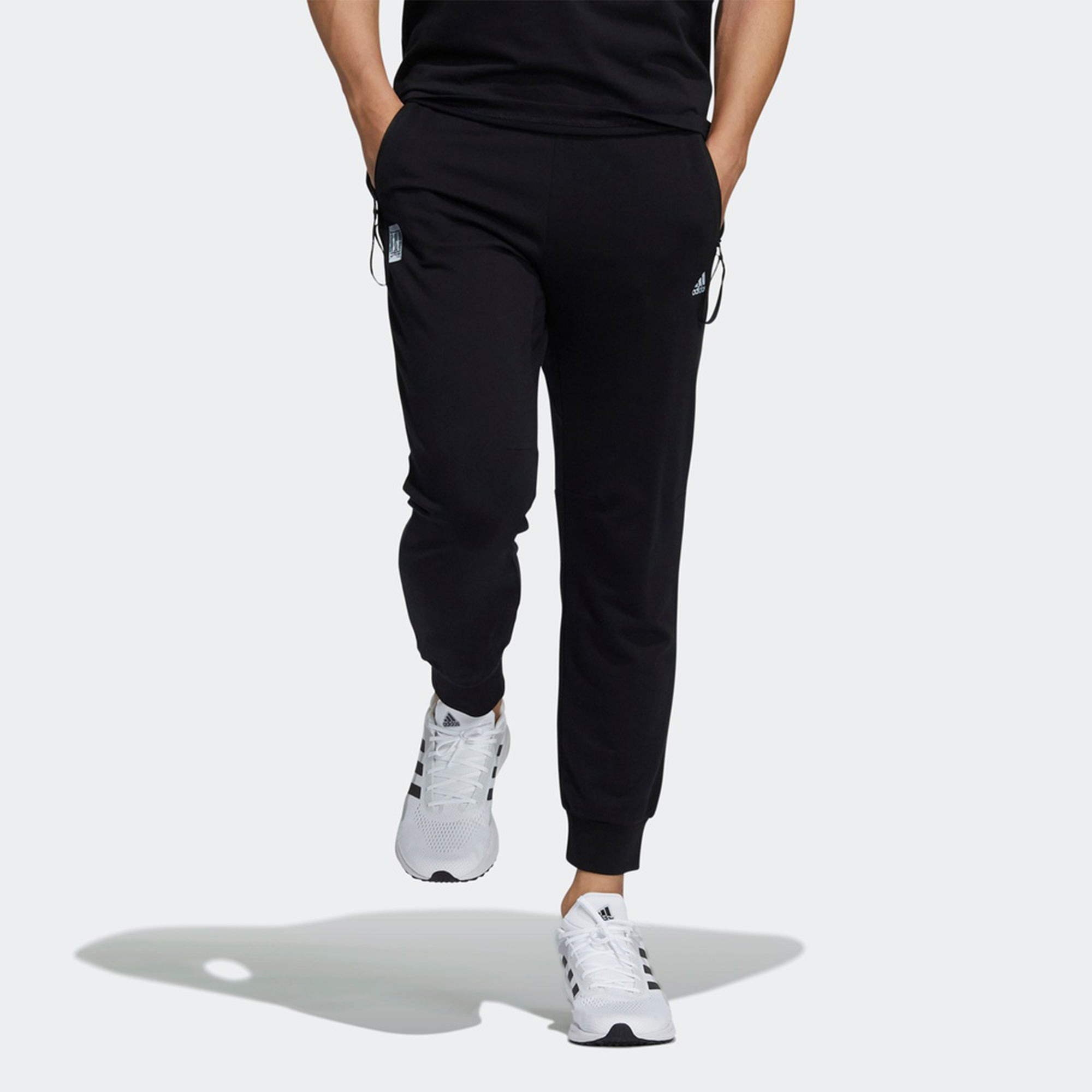 adidas Wj Pnt Ft Series Solid Color Slim Fit Bundle Feet Sports Pants Black GP0860 - 2