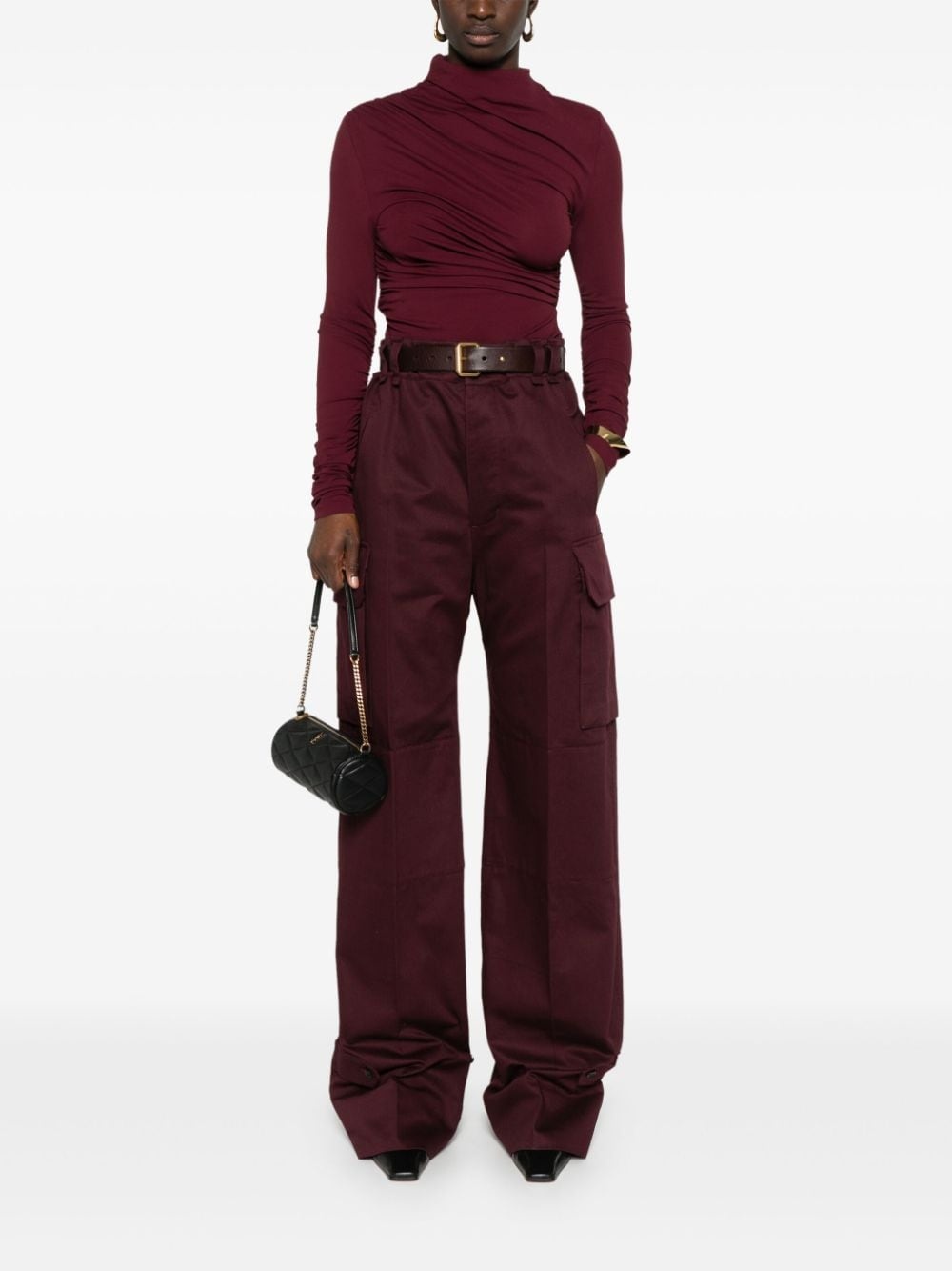 logo-embroidered straight trousers - 4