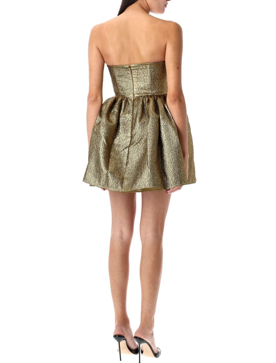 self-portrait Self-Portrait Mini Dress Bow Gold | baltini
