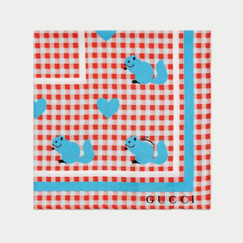 GUCCI Gucci HA HA HA silk pocket square outlook
