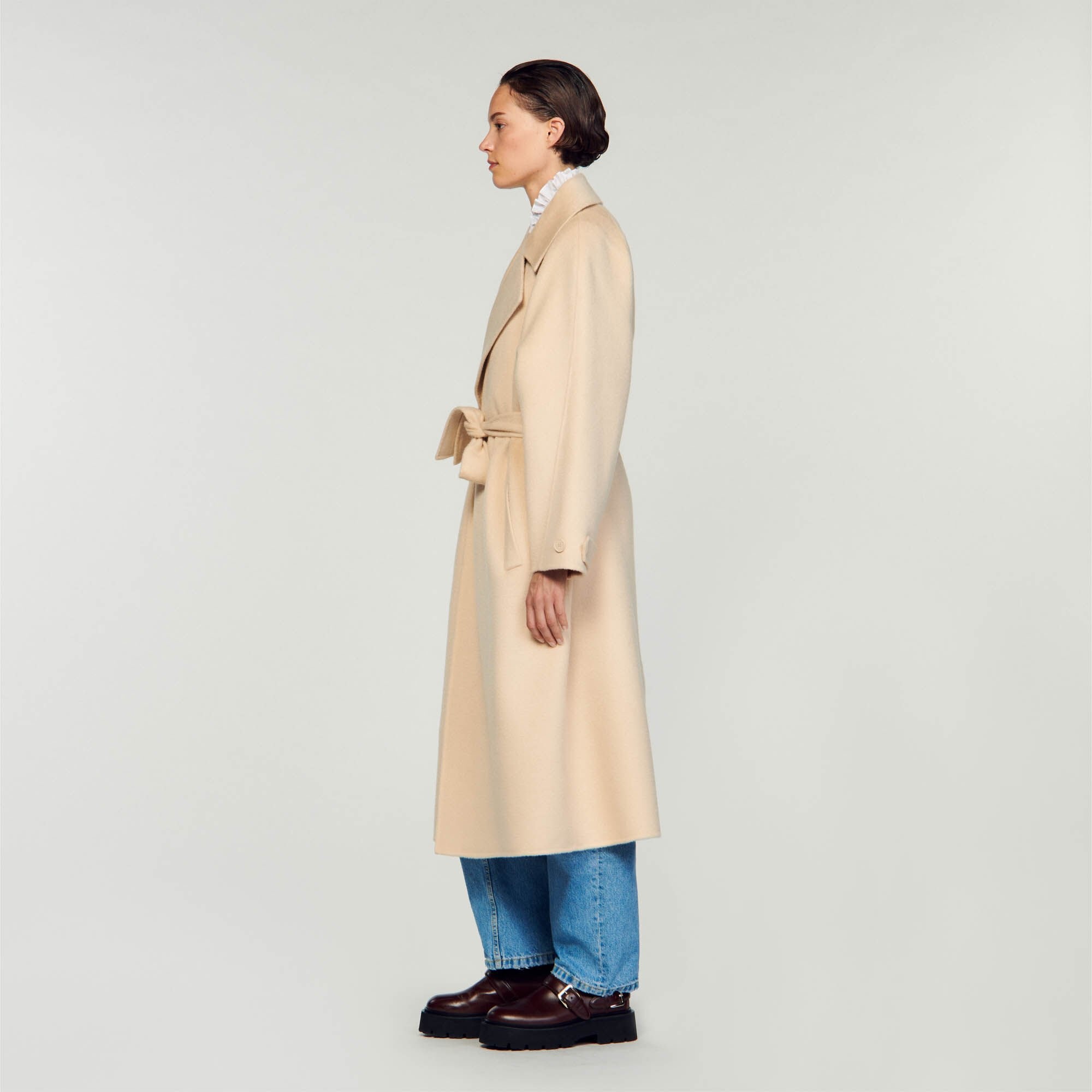 DOUBLE-BREASTED WOOL TRENCH COAT - 7