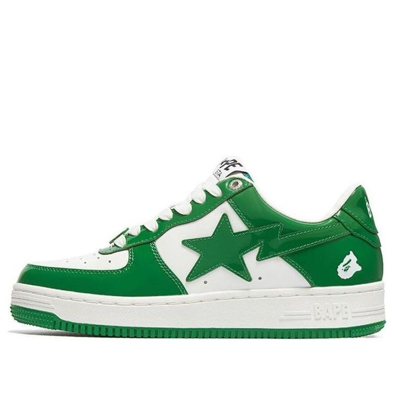 A BATHING APE Bape Sta Patent Leather 'Green White' 1I70-191-002-GREEN - 1
