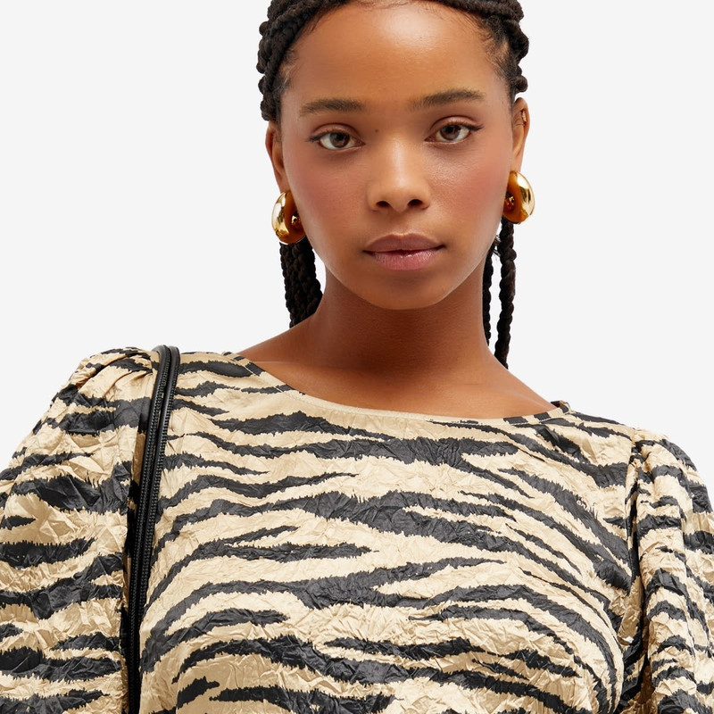 GANNI Crinkled Satin Blouse 5