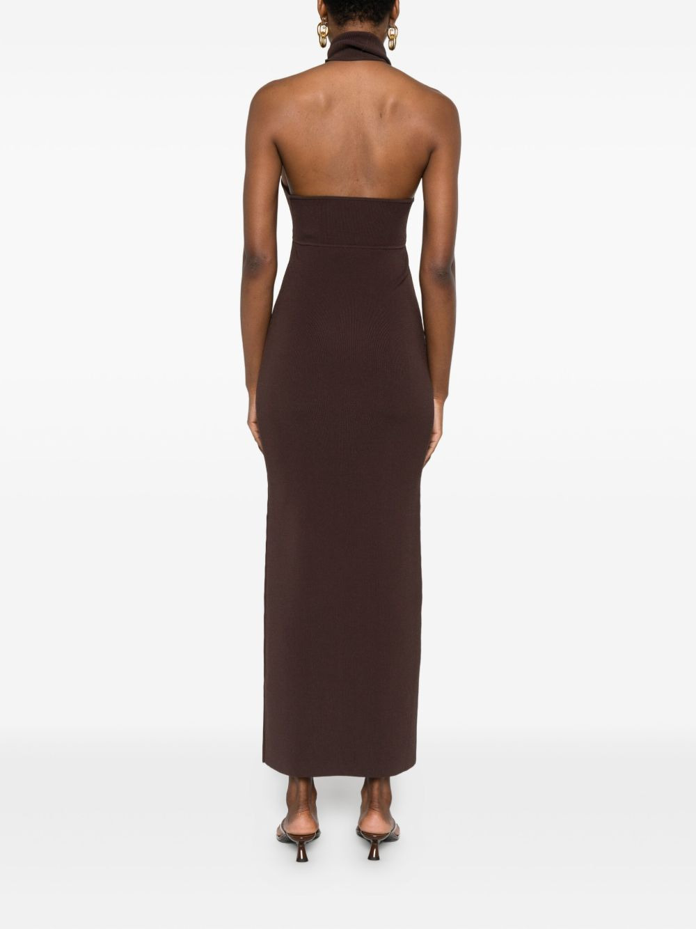 Slope halter-neck maxi dress - 4
