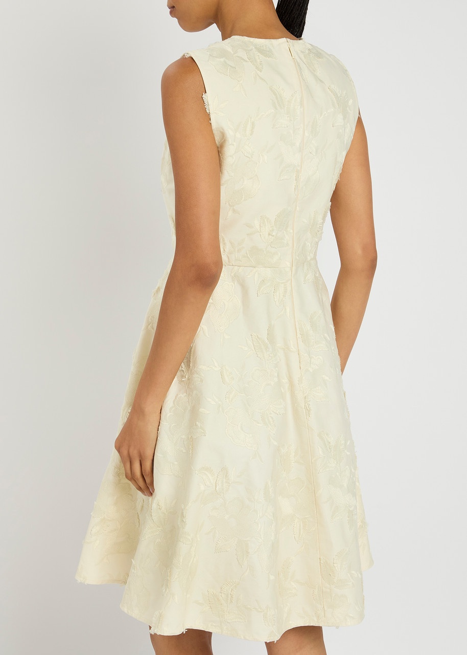 Moncler Floral-jacquard Cotton-twill Mini Dress - 3