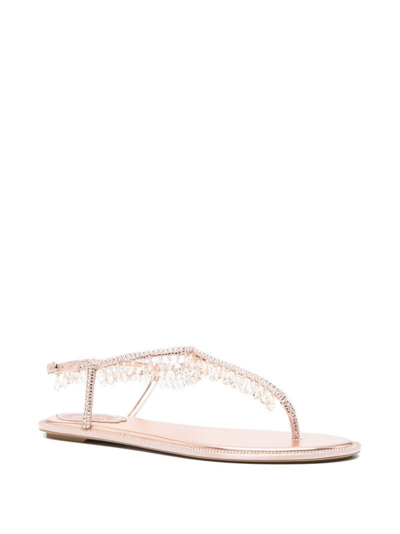 RENE CAOVILLA Chandelier crystal-embellished slingback sandals outlook