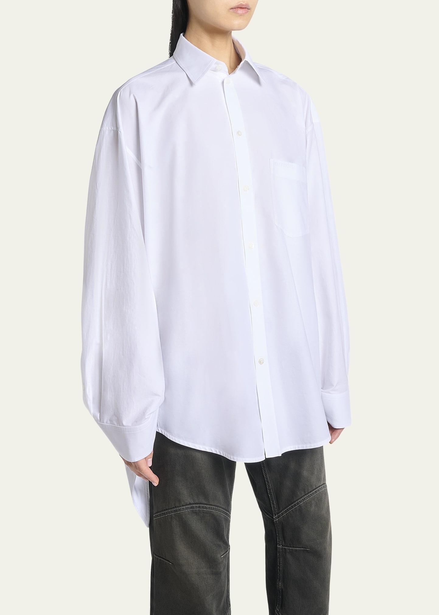 Knotted Cuff Poplin Blouse - 4