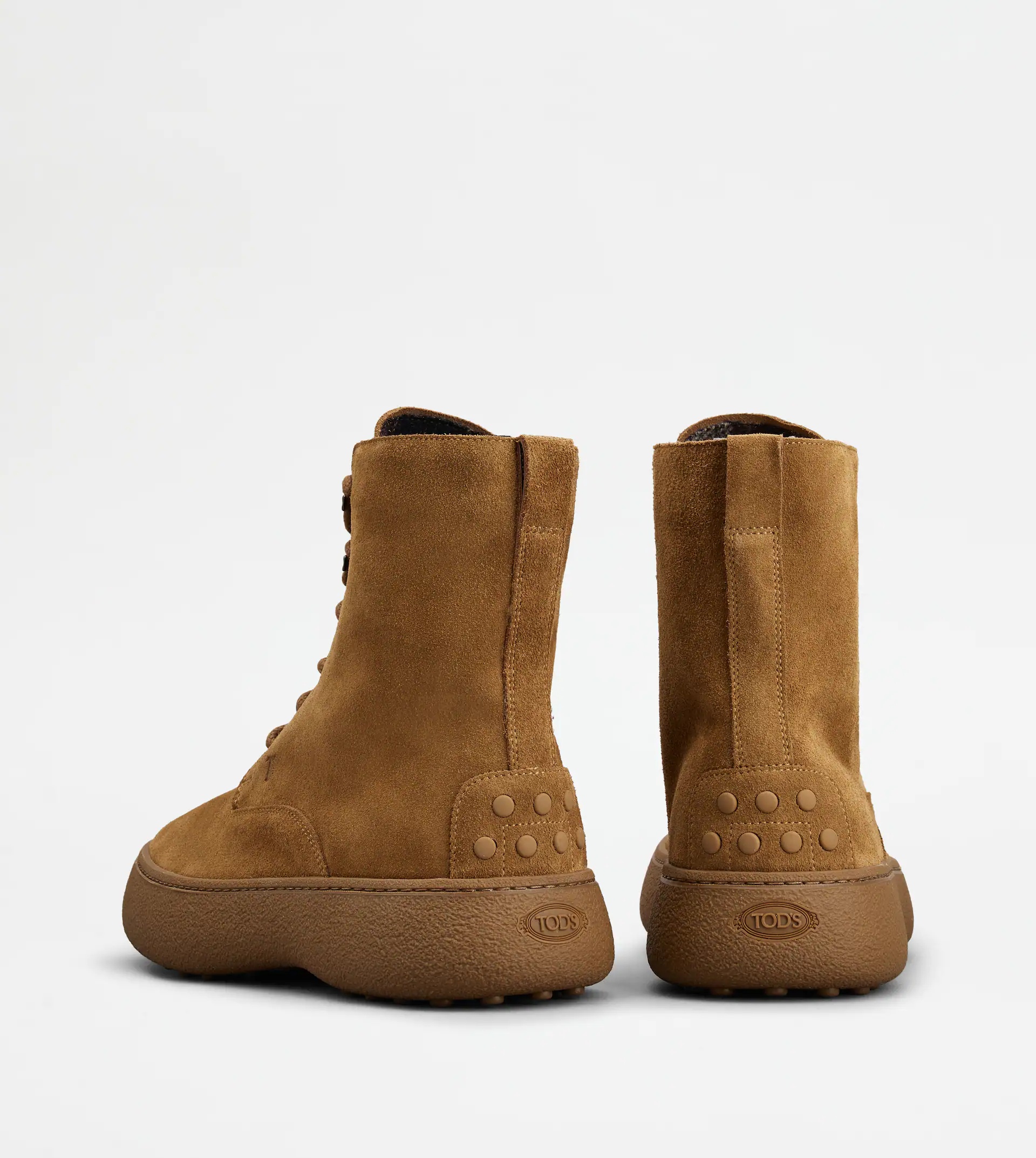 TOD'S W. G. LACE-UP ANKLE BOOTS IN SUEDE - BROWN - 3