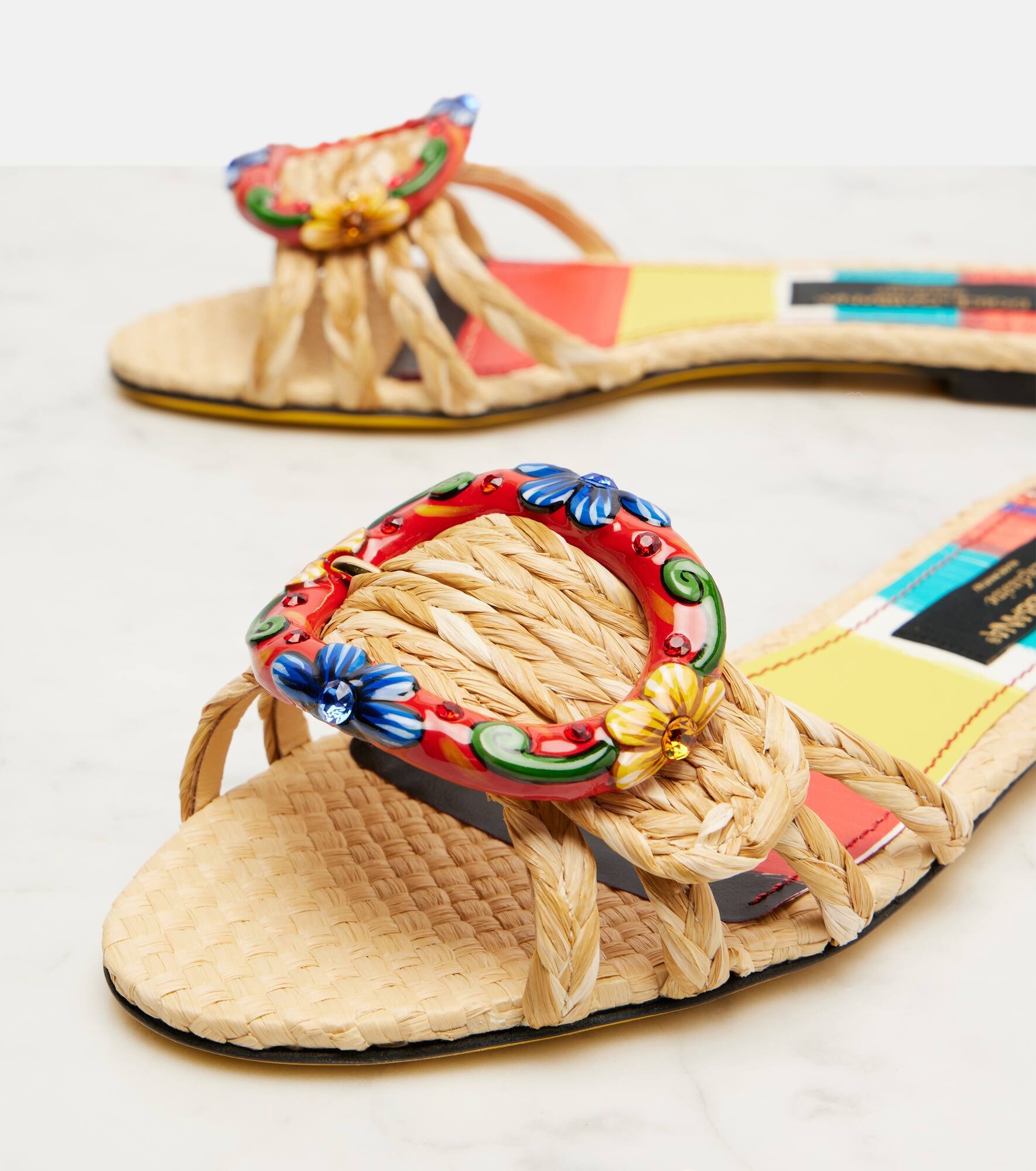 Taormina embellished raffia sandals - 5