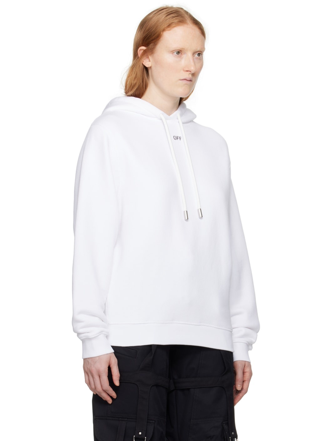 White Embroidered Hoodie - 2