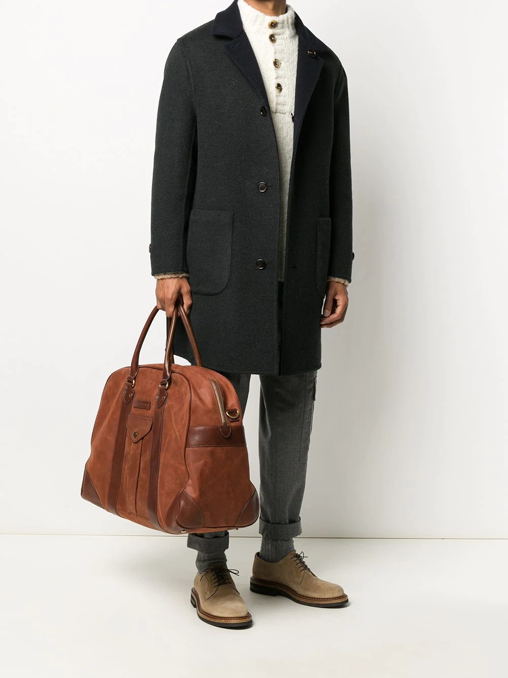 suede logo-patch holdall - 2