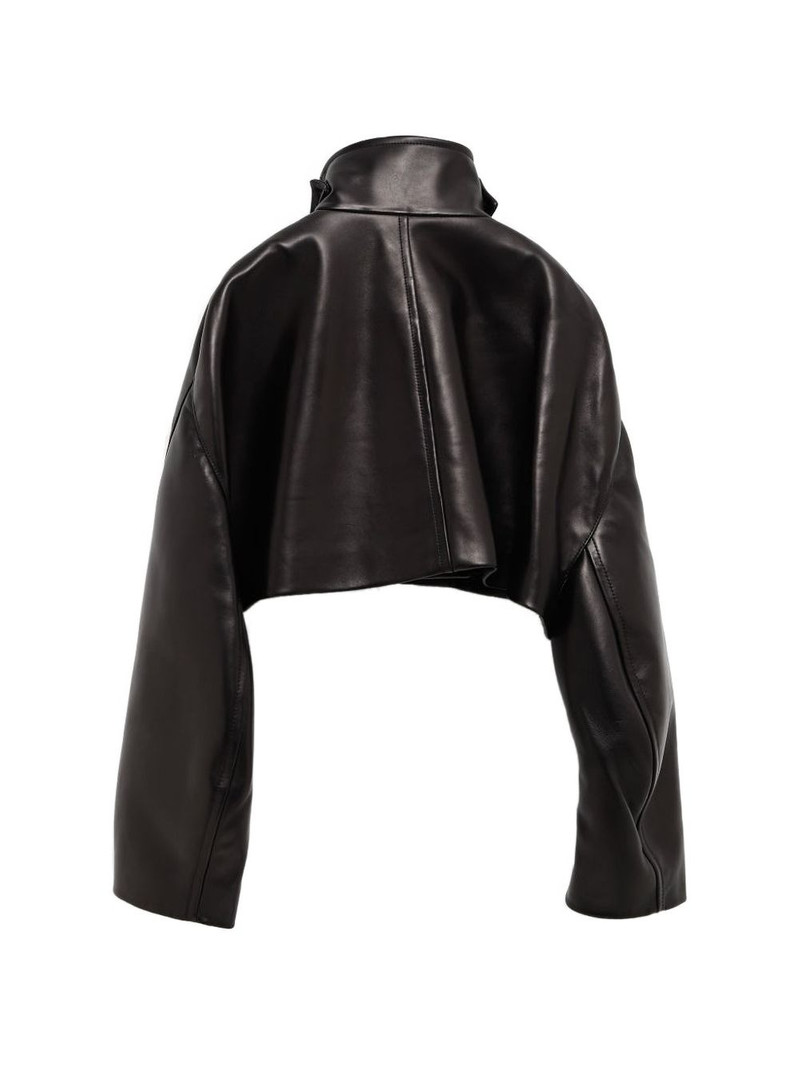 KHAITE cropped leather jacket outlook