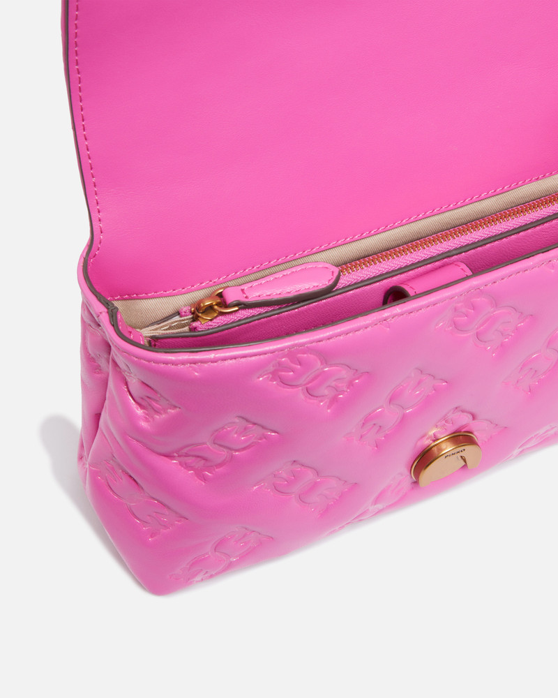 MINI LOVE BAG PUFF CROSSBODY BAG IN BRANDED NAPPA LEATHER 4