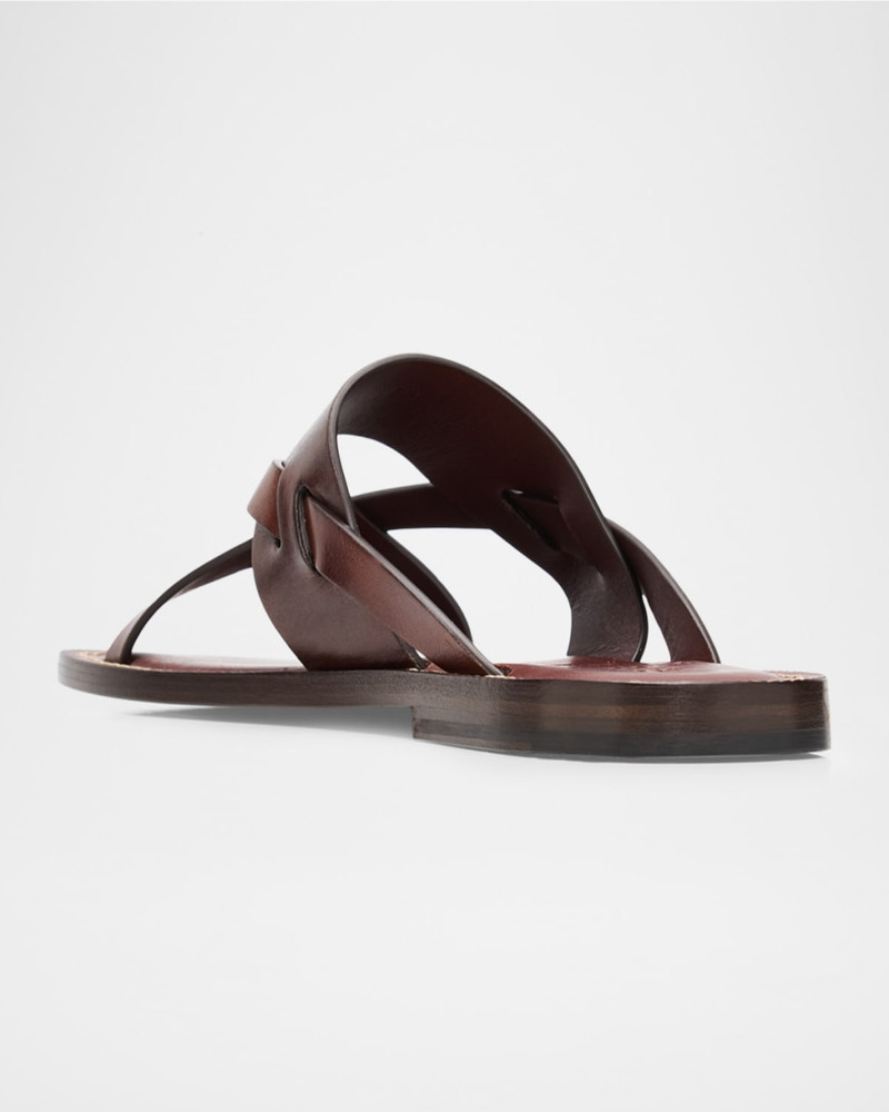 Brunello Cucinelli Men & apos;s Strappy Leather Sandals outlook