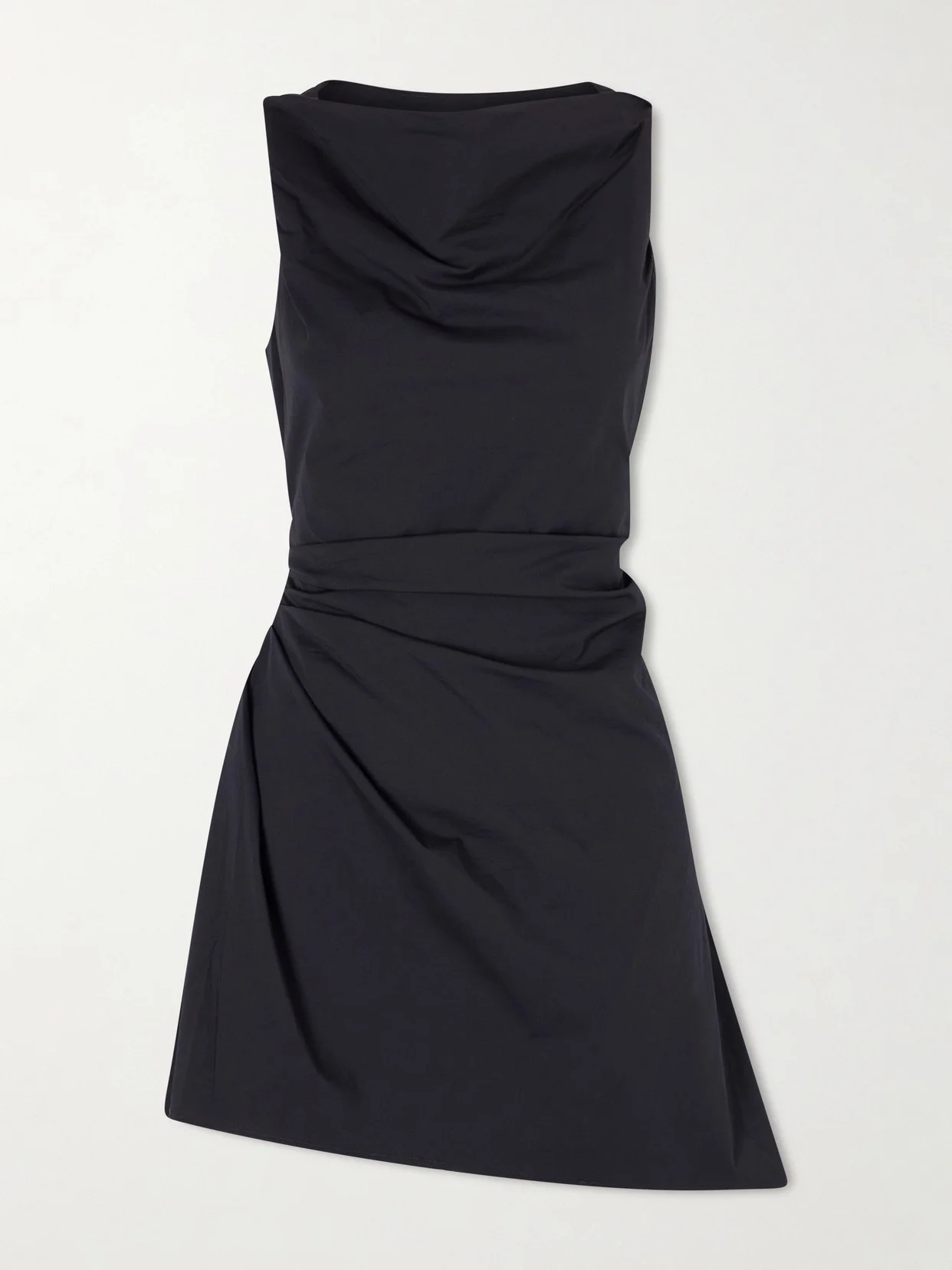 Callie Gathered Cotton-blend Poplin Mini Dress - 1