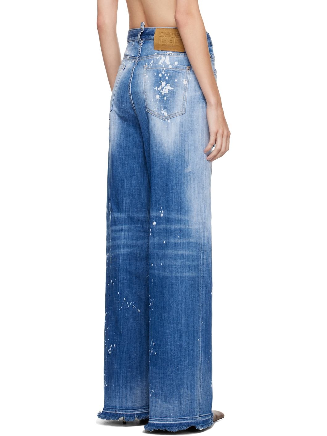Blue Medium Wood Worm Wash Cool Girl Jeans - 3