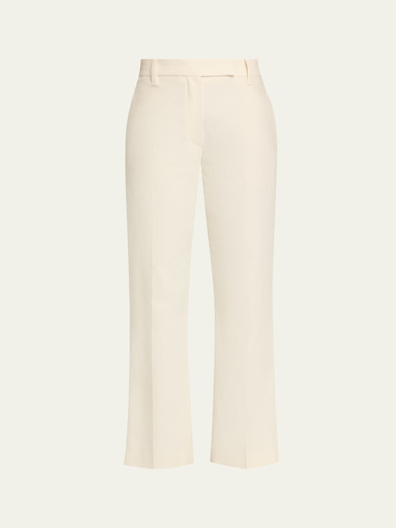 Stretch Cotton Gabardine Kickflare Ankle Cigarette Pants 1