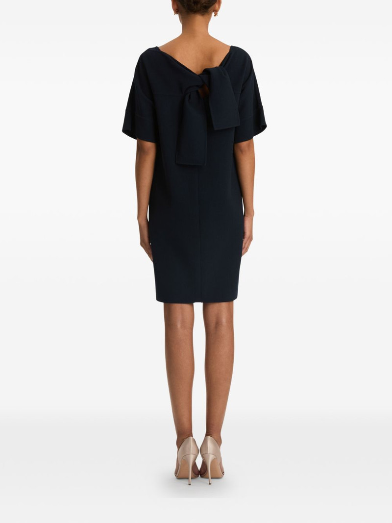 tie-detailed wool-blend shift dress 4