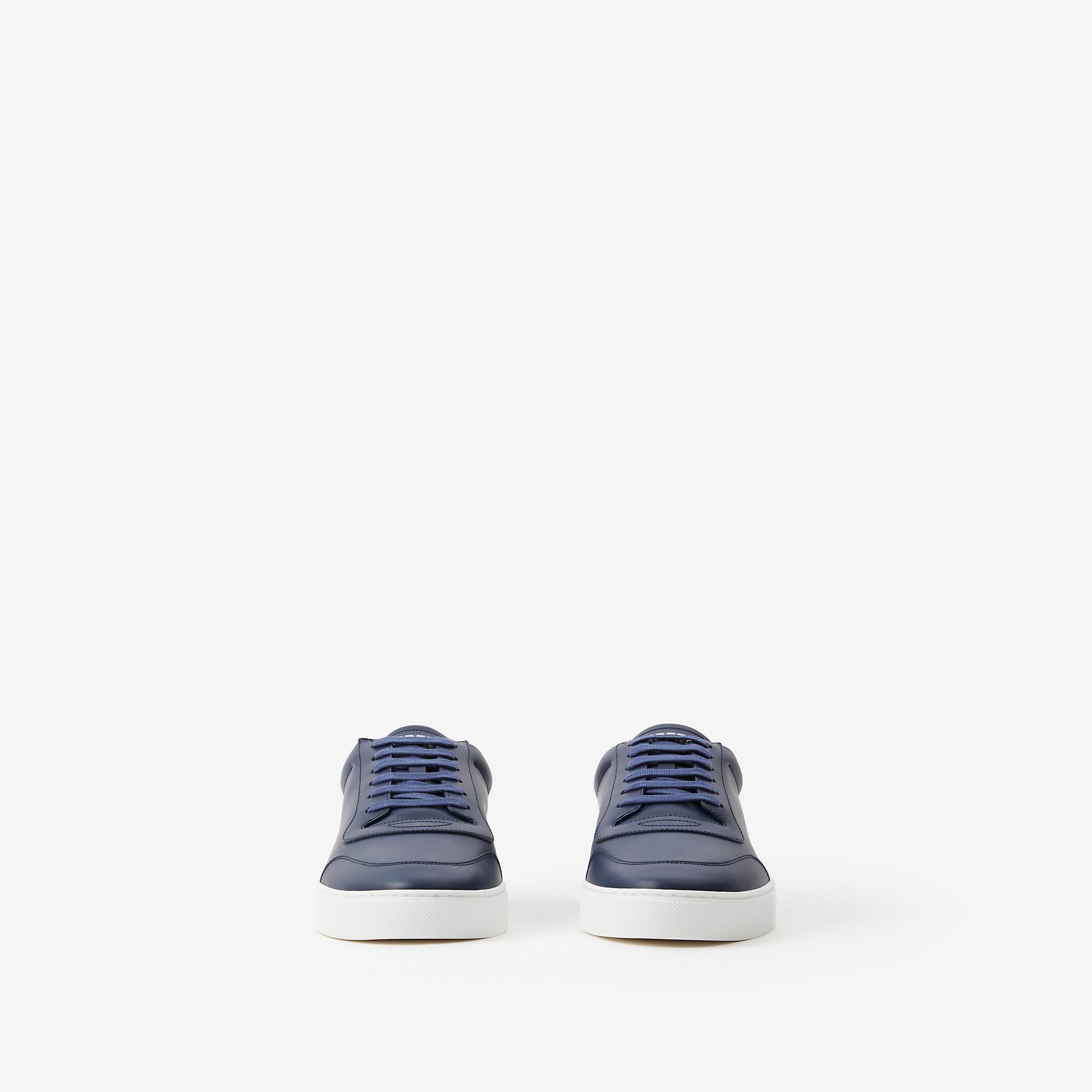 Leather and Check Cotton Sneakers - 2